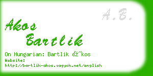 akos bartlik business card